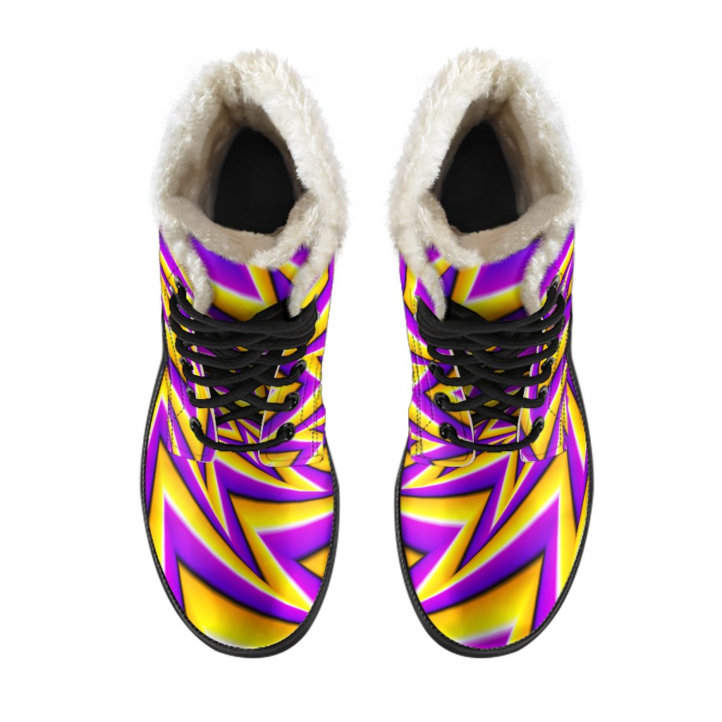 Yellow Big Bang Moving Optical Illusion Comfy Boots GearFrost