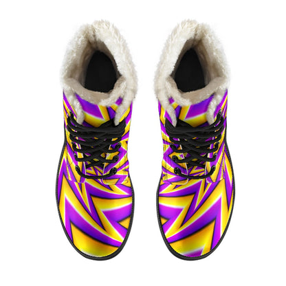Yellow Big Bang Moving Optical Illusion Comfy Boots GearFrost