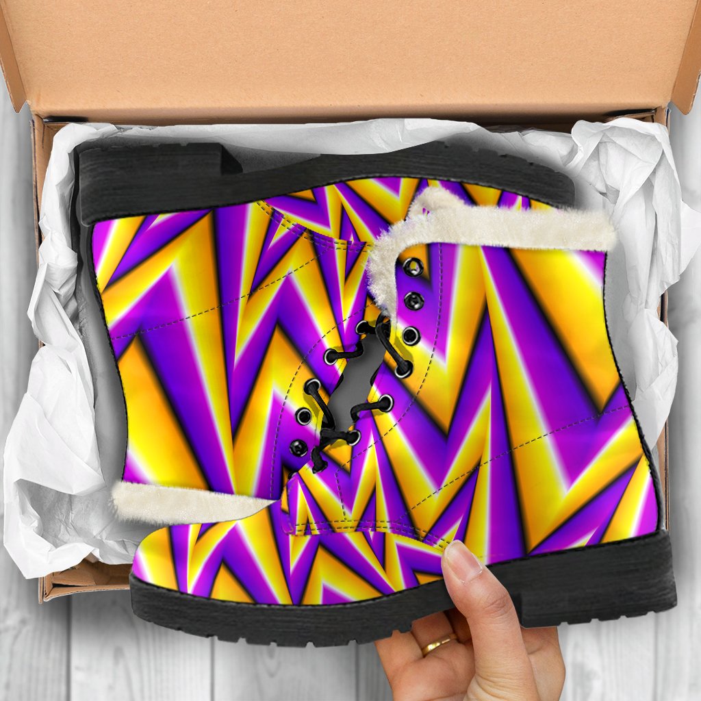 Yellow Big Bang Moving Optical Illusion Comfy Boots GearFrost