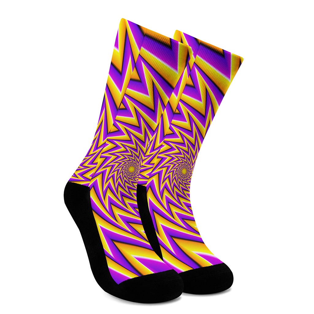 Yellow Big Bang Moving Optical Illusion Crew Socks