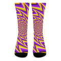 Yellow Big Bang Moving Optical Illusion Crew Socks
