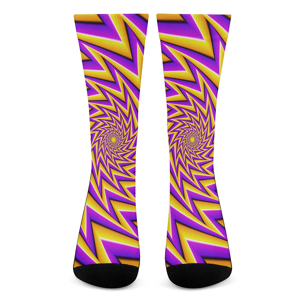 Yellow Big Bang Moving Optical Illusion Crew Socks