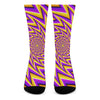 Yellow Big Bang Moving Optical Illusion Crew Socks