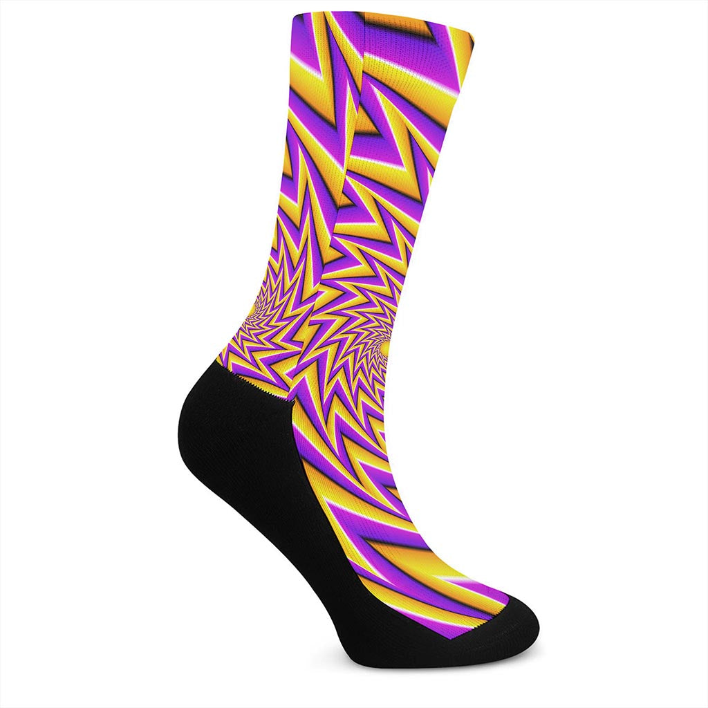 Yellow Big Bang Moving Optical Illusion Crew Socks