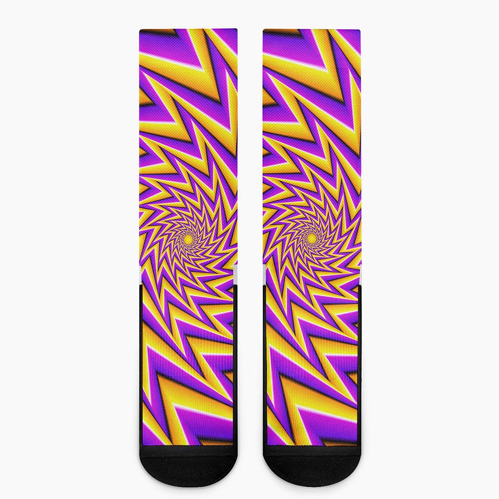 Yellow Big Bang Moving Optical Illusion Crew Socks