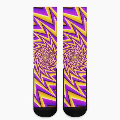 Yellow Big Bang Moving Optical Illusion Crew Socks