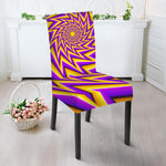 Yellow Big Bang Moving Optical Illusion Dining Chair Slipcover