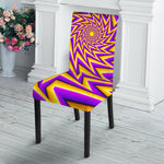 Yellow Big Bang Moving Optical Illusion Dining Chair Slipcover