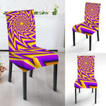 Yellow Big Bang Moving Optical Illusion Dining Chair Slipcover