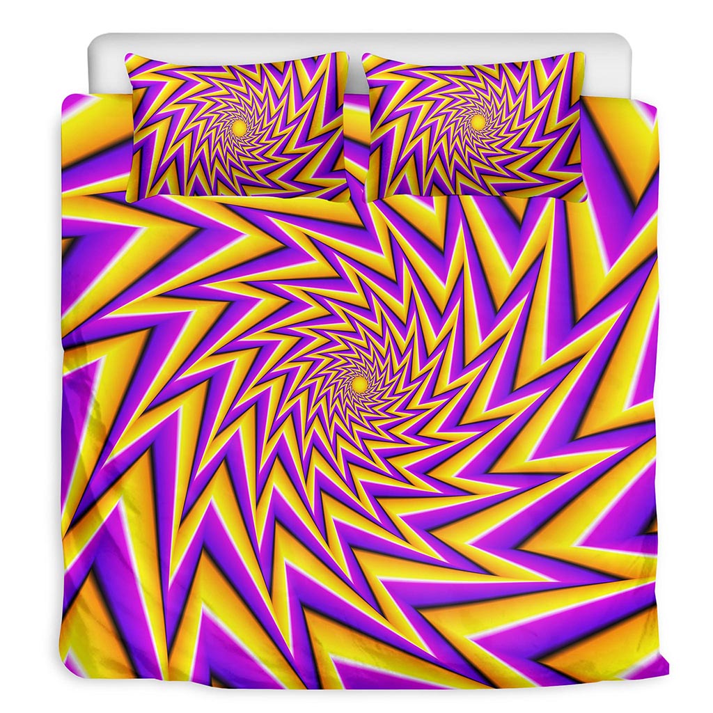Yellow Big Bang Moving Optical Illusion Duvet Cover Bedding Set