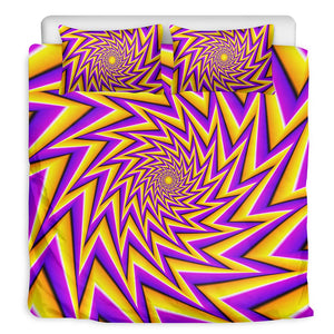 Yellow Big Bang Moving Optical Illusion Duvet Cover Bedding Set