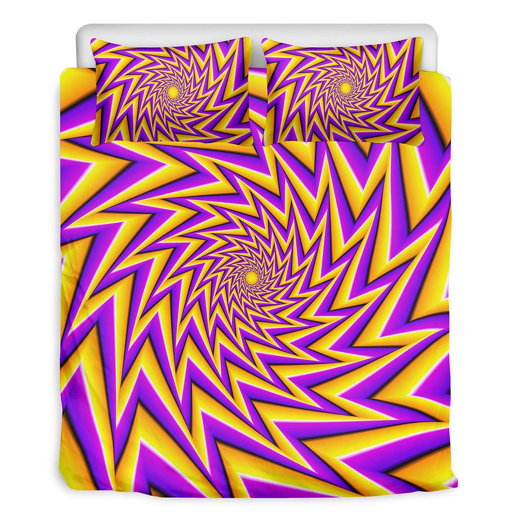 Yellow Big Bang Moving Optical Illusion Duvet Cover Bedding Set