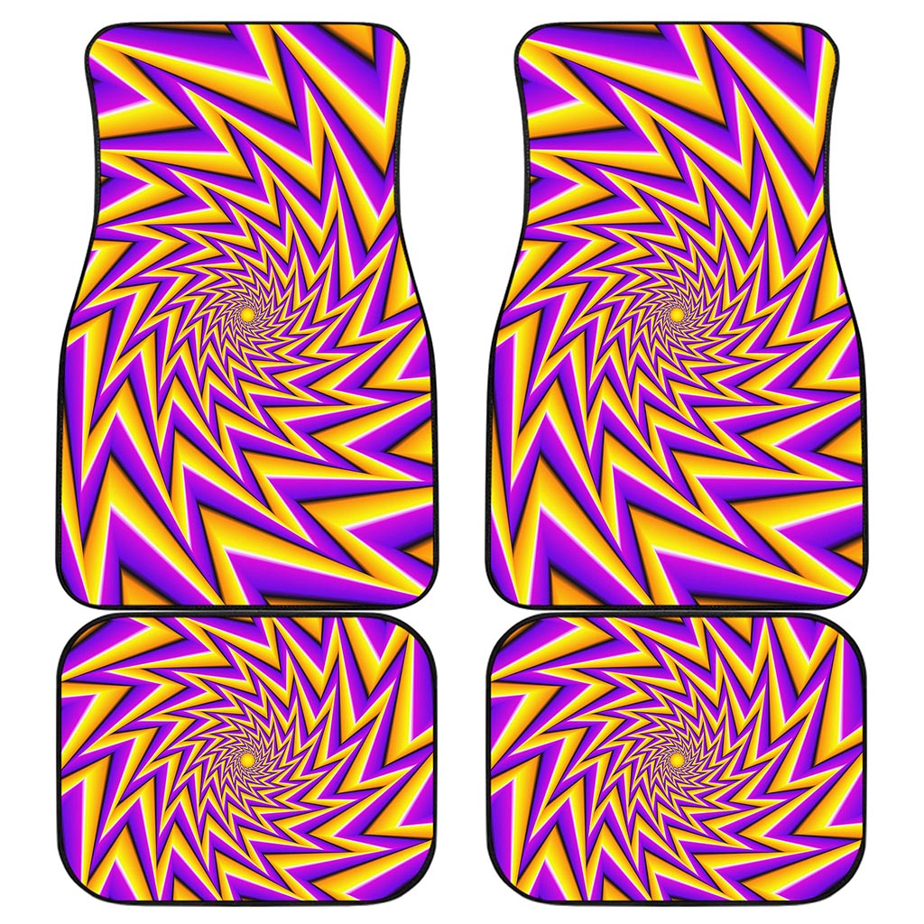 Yellow Big Bang Moving Optical Illusion Front and Back Car Floor Mats