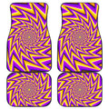 Yellow Big Bang Moving Optical Illusion Front and Back Car Floor Mats