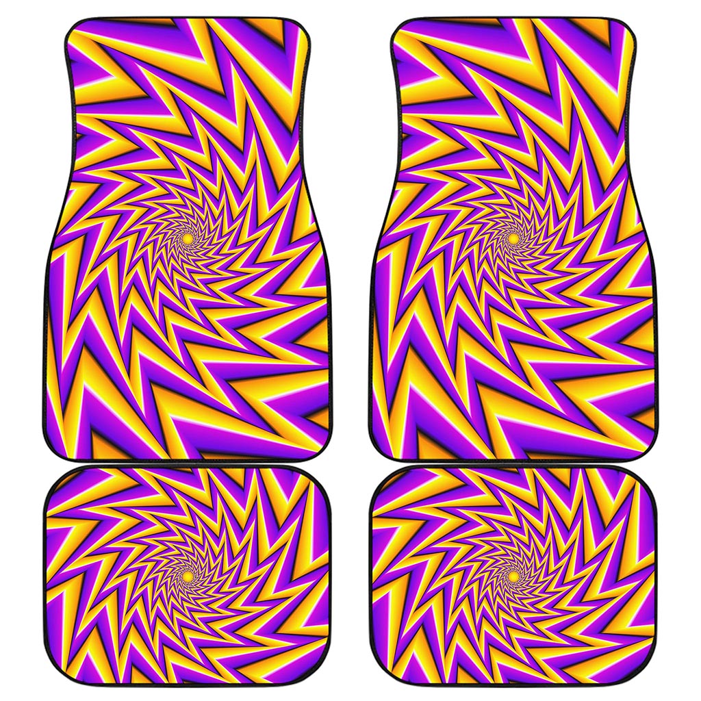 Yellow Big Bang Moving Optical Illusion Front and Back Car Floor Mats