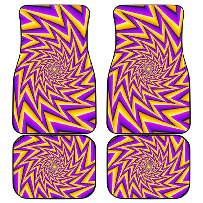 Yellow Big Bang Moving Optical Illusion Front and Back Car Floor Mats