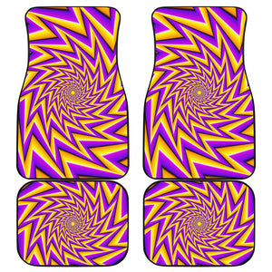 Yellow Big Bang Moving Optical Illusion Front and Back Car Floor Mats