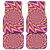 Yellow Big Bang Moving Optical Illusion Front and Back Car Floor Mats