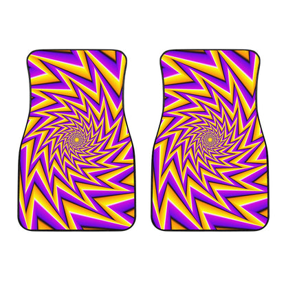 Yellow Big Bang Moving Optical Illusion Front Car Floor Mats