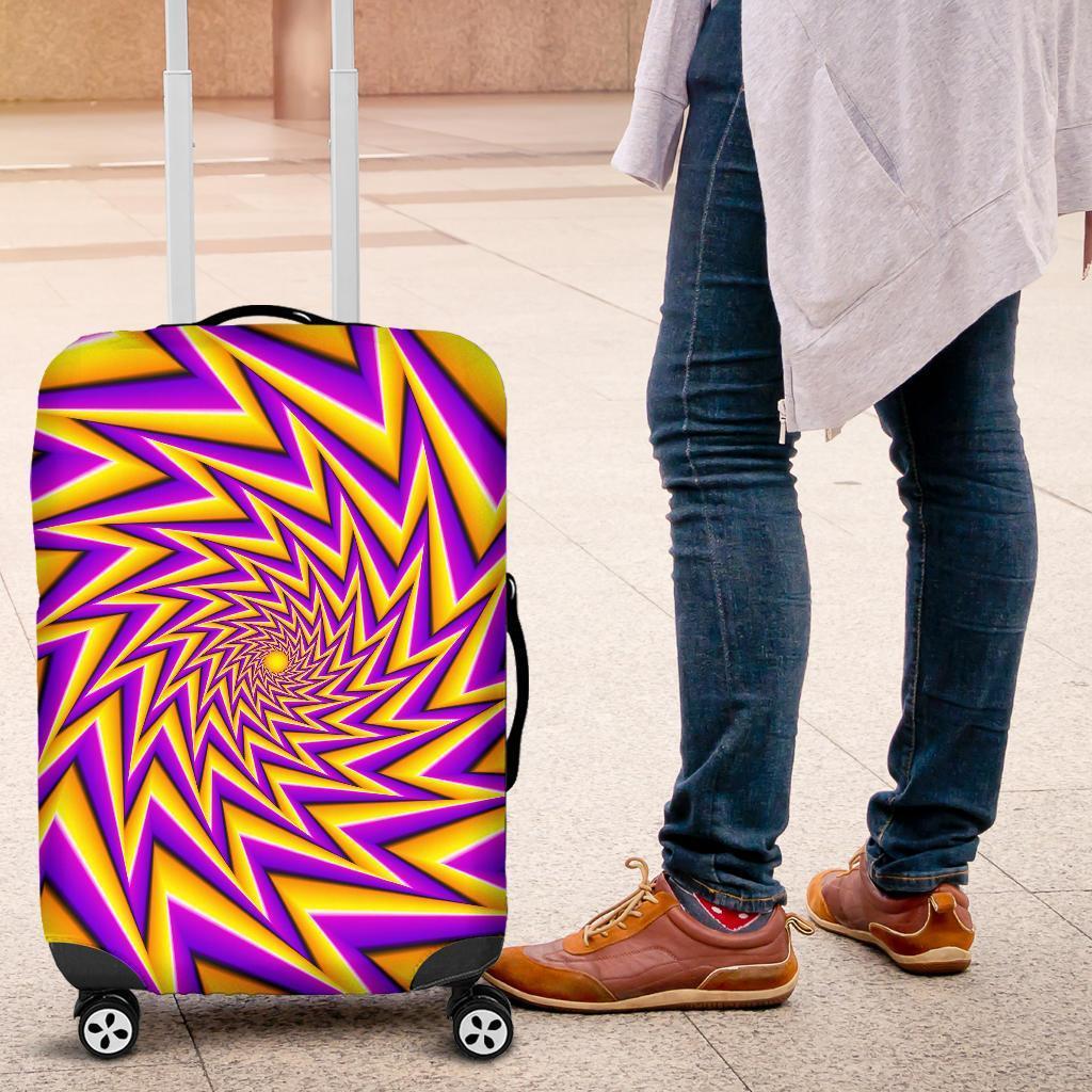Yellow Big Bang Moving Optical Illusion Luggage Cover GearFrost