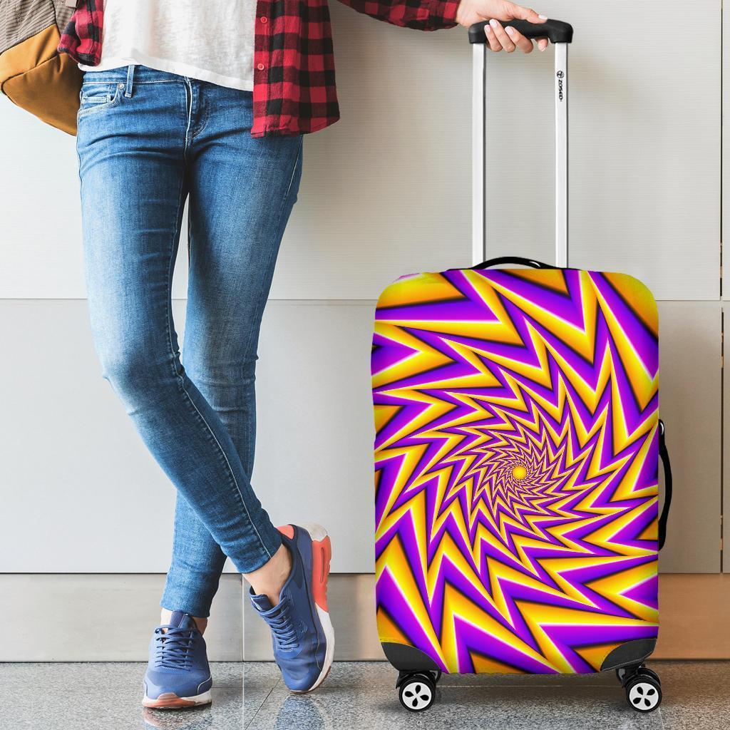 Yellow Big Bang Moving Optical Illusion Luggage Cover GearFrost