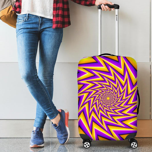 Yellow Big Bang Moving Optical Illusion Luggage Cover GearFrost