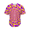 Yellow Big Bang Moving Optical Illusion Men's Baseball Jersey