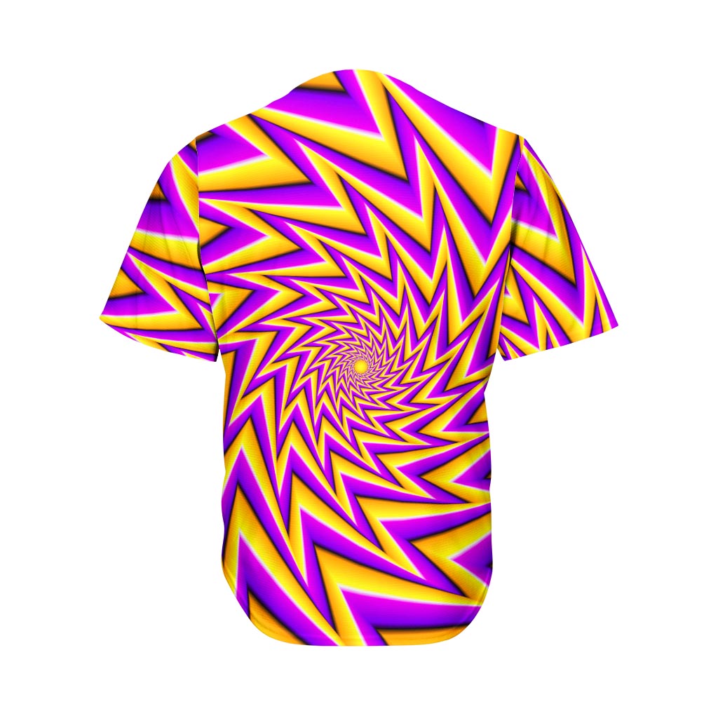 Yellow Big Bang Moving Optical Illusion Men's Baseball Jersey