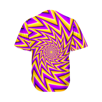 Yellow Big Bang Moving Optical Illusion Men's Baseball Jersey