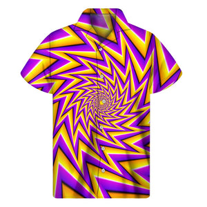 Yellow Big Bang Moving Optical Illusion Men's Short Sleeve Shirt