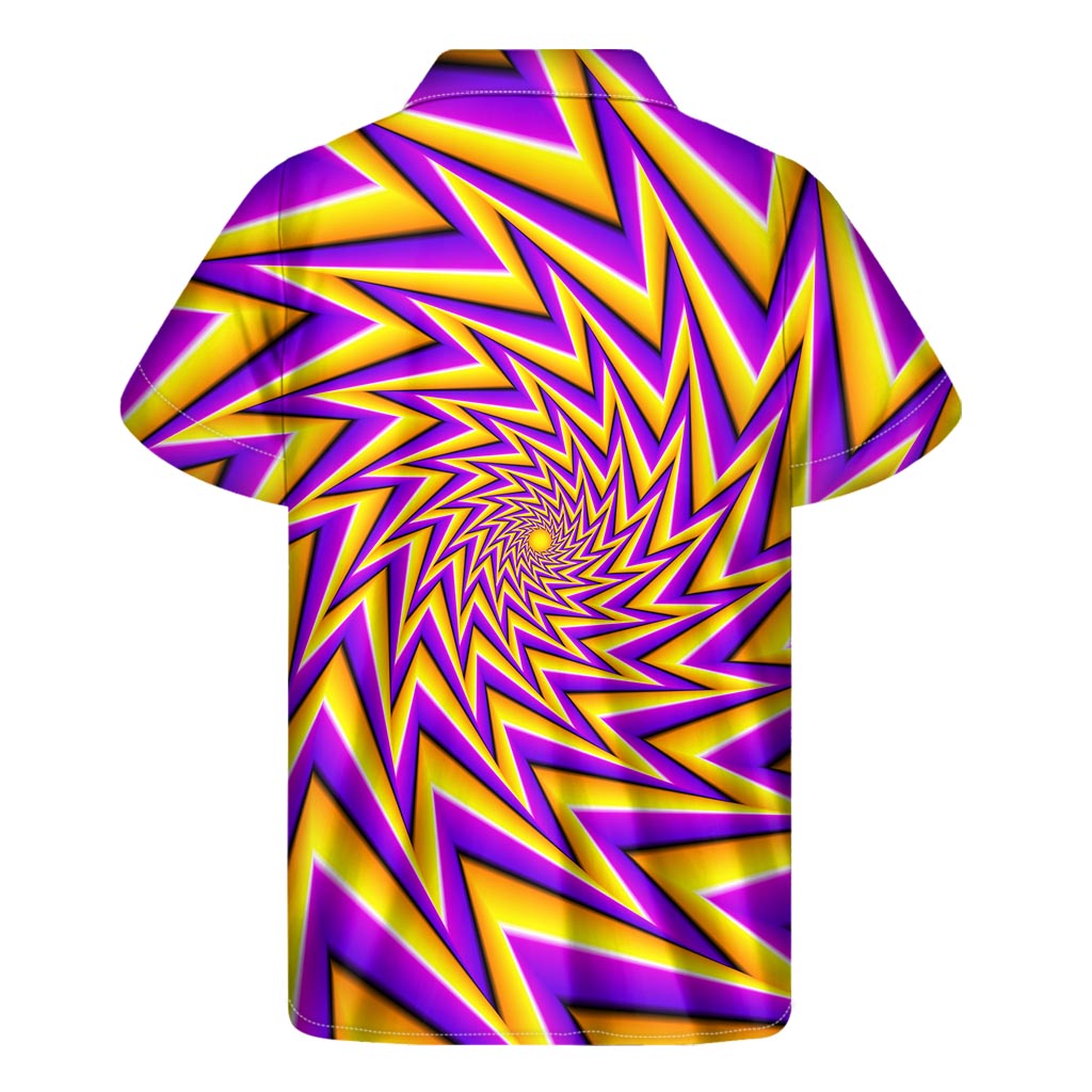 Yellow Big Bang Moving Optical Illusion Men's Short Sleeve Shirt