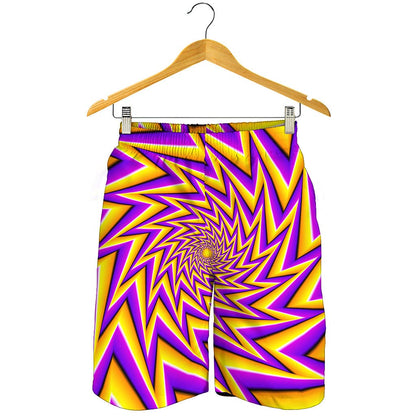 Yellow Big Bang Moving Optical Illusion Men's Shorts