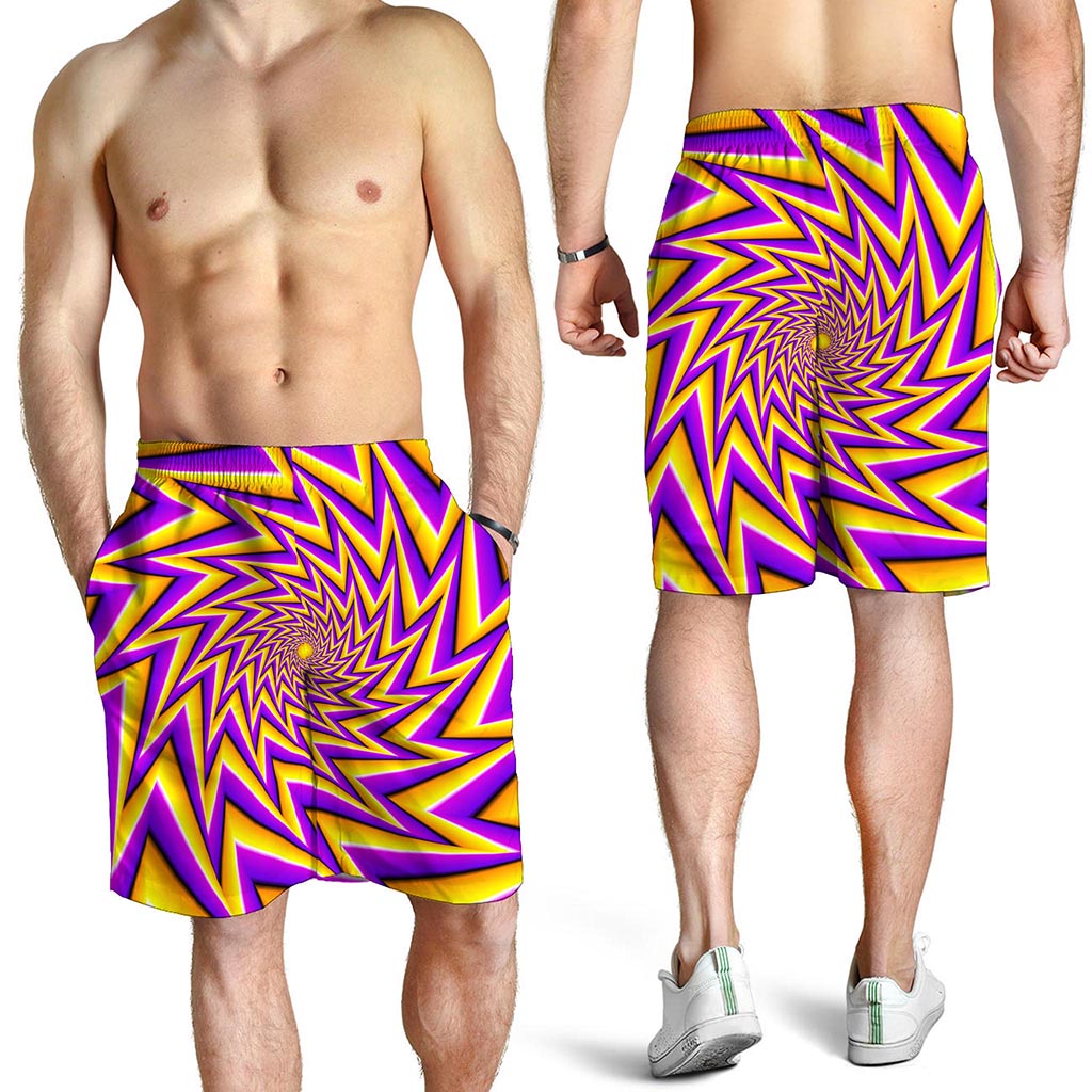 Yellow Big Bang Moving Optical Illusion Men's Shorts