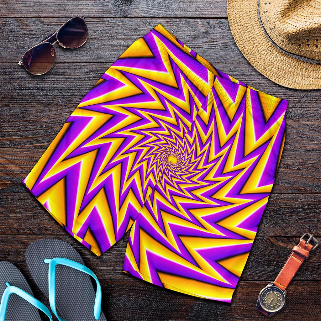 Yellow Big Bang Moving Optical Illusion Men's Shorts