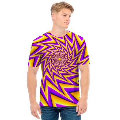 Yellow Big Bang Moving Optical Illusion Men's T-Shirt