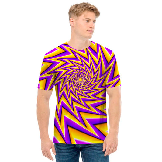 Yellow Big Bang Moving Optical Illusion Men's T-Shirt