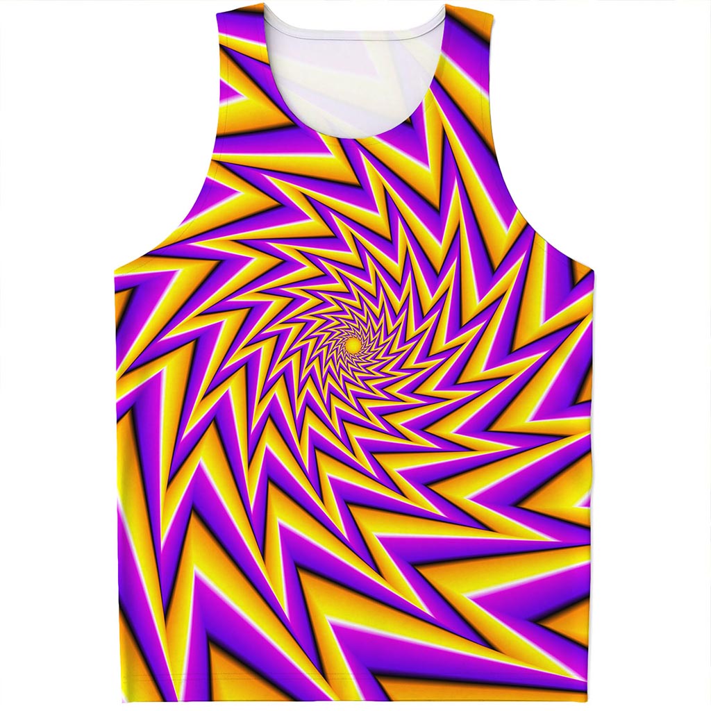 Yellow Big Bang Moving Optical Illusion Men's Tank Top