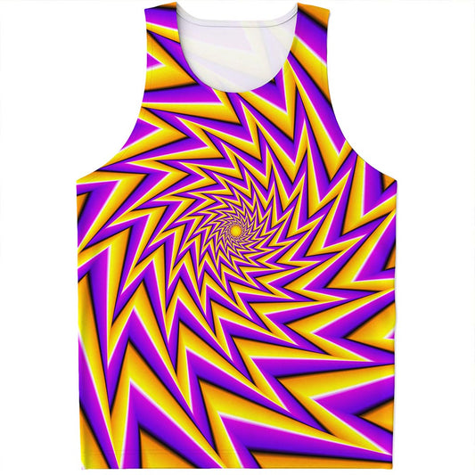 Yellow Big Bang Moving Optical Illusion Men's Tank Top