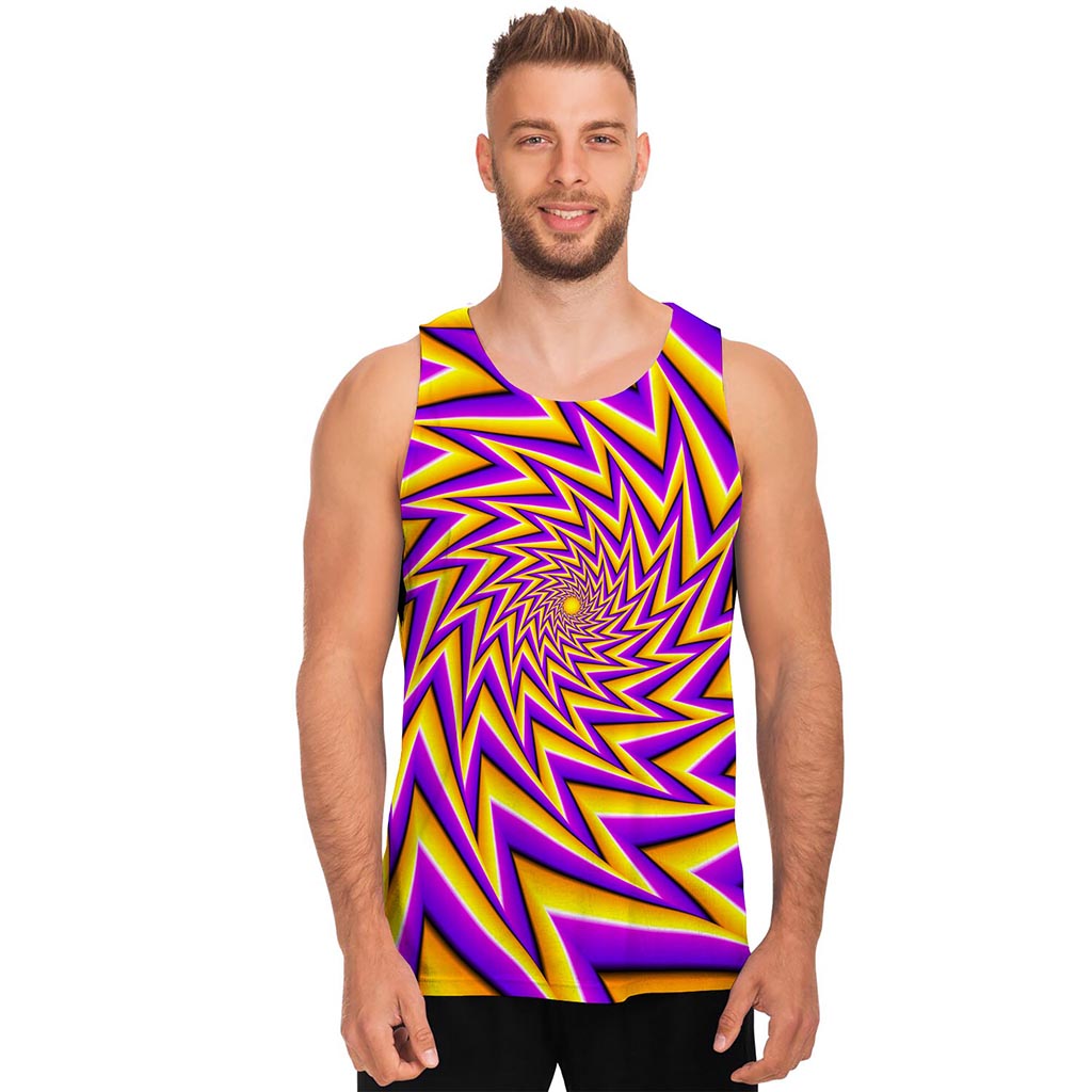 Yellow Big Bang Moving Optical Illusion Men's Tank Top