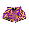 Yellow Big Bang Moving Optical Illusion Muay Thai Boxing Shorts