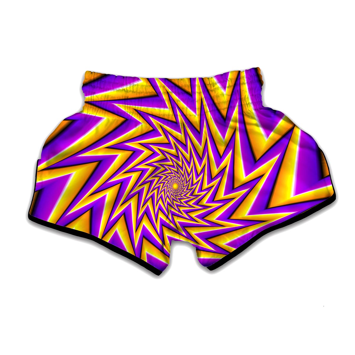 Yellow Big Bang Moving Optical Illusion Muay Thai Boxing Shorts
