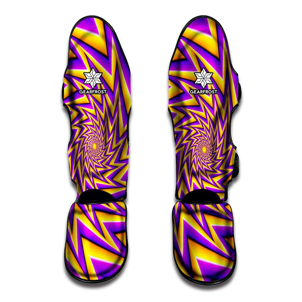 Yellow Big Bang Moving Optical Illusion Muay Thai Shin Guard