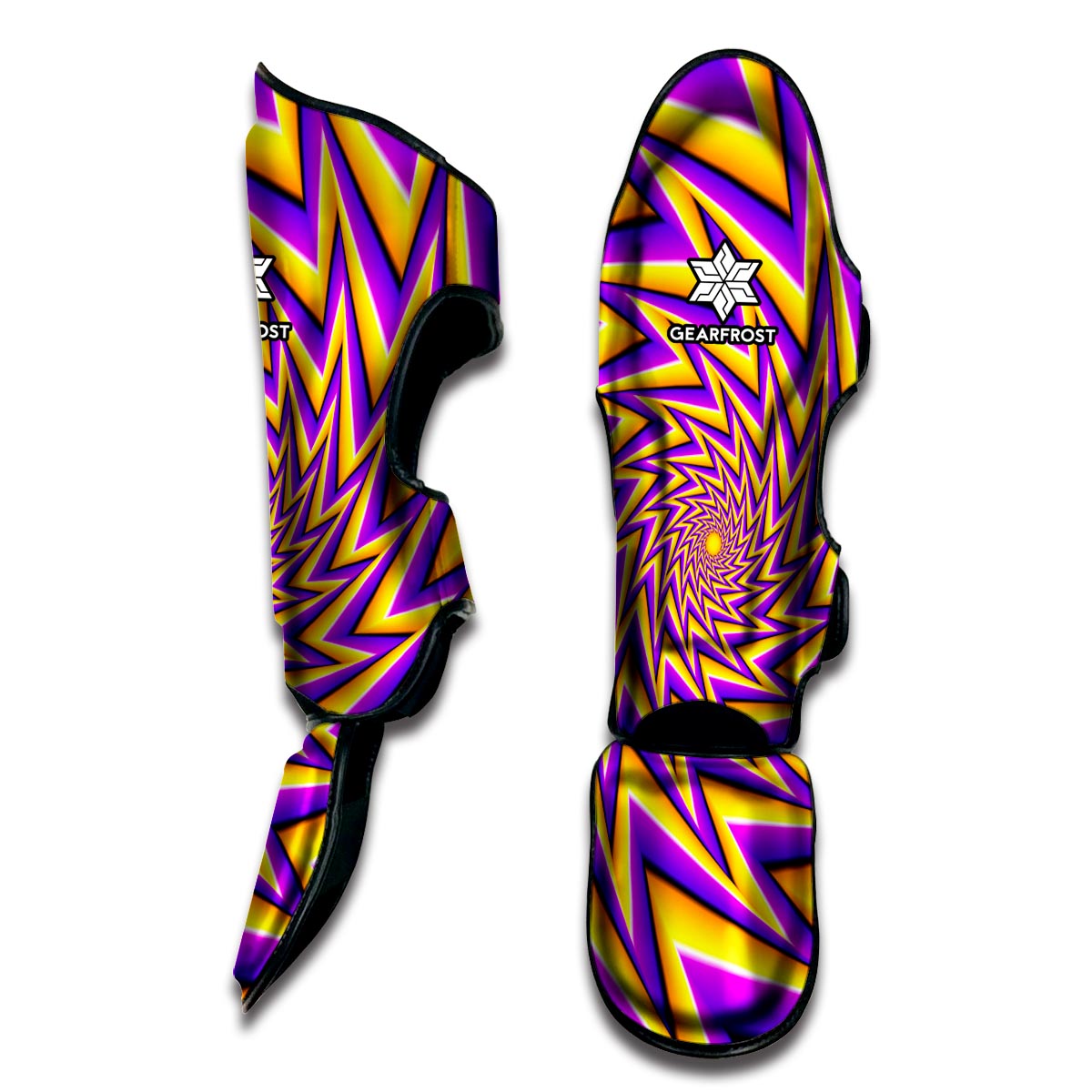 Yellow Big Bang Moving Optical Illusion Muay Thai Shin Guard