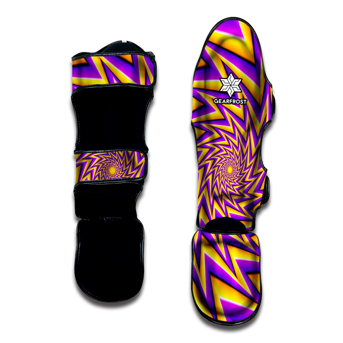 Yellow Big Bang Moving Optical Illusion Muay Thai Shin Guard