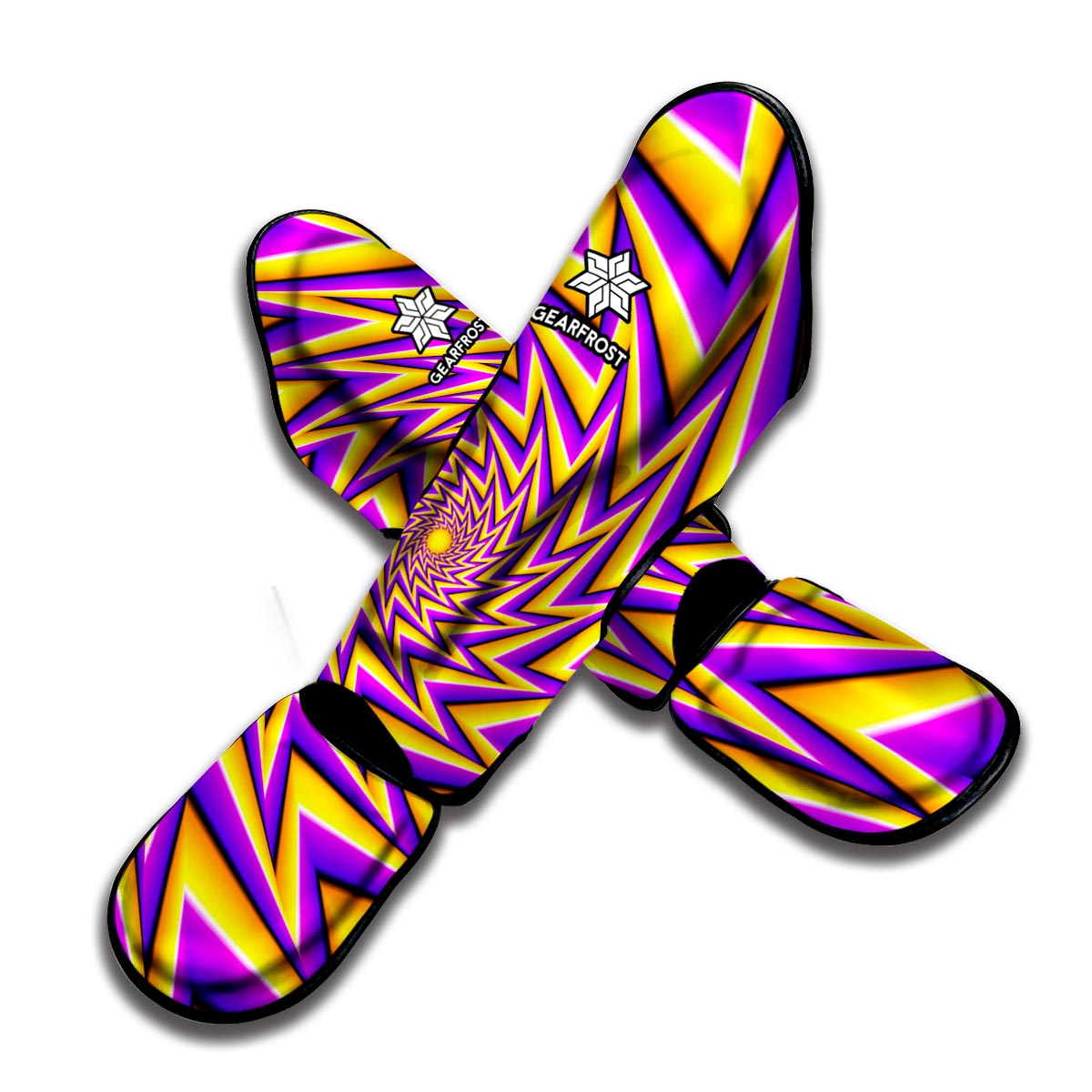 Yellow Big Bang Moving Optical Illusion Muay Thai Shin Guard