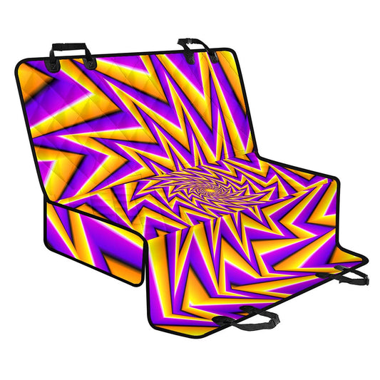 Yellow Big Bang Moving Optical Illusion Pet Car Back Seat Cover