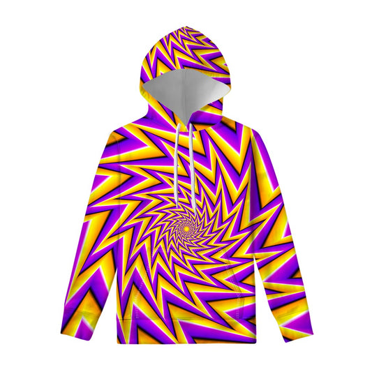 Yellow Big Bang Moving Optical Illusion Pullover Hoodie