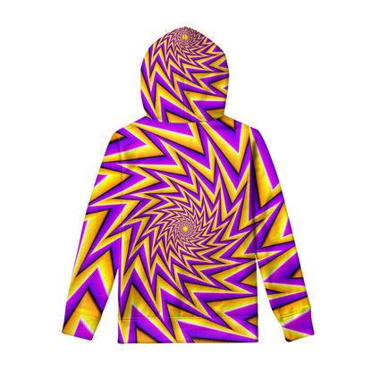 Yellow Big Bang Moving Optical Illusion Pullover Hoodie