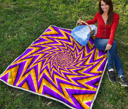 Yellow Big Bang Moving Optical Illusion Quilt