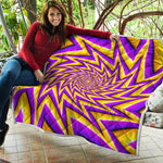 Yellow Big Bang Moving Optical Illusion Quilt